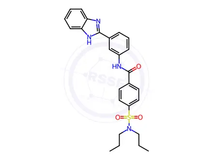 Chemical structure of N-(3-(1H-Benzo[d]imidazol-2-yl)phenyl)-4-(N,N-dipropylsulfamoyl)benzamide