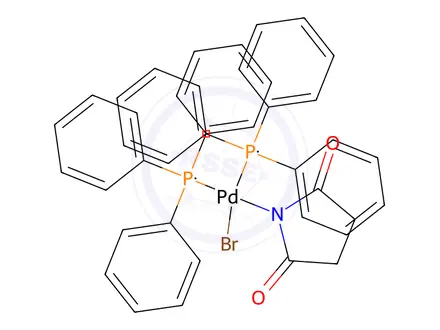 Chemical structure of BROMOBIS(PH3P)(N-SUCCINIMIDE)PD(II)