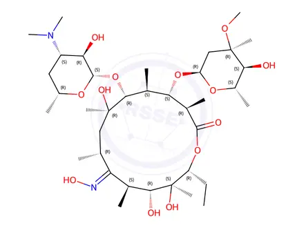 Chemical structure of (9Z)-Erythromycin A Oxime