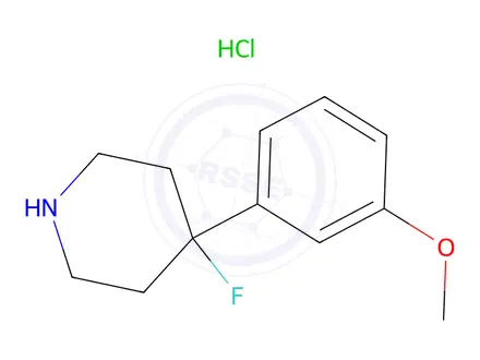Chemical structure of 4-fluoro-4-(3-methoxyphenyl)piperidine hydrochloride
