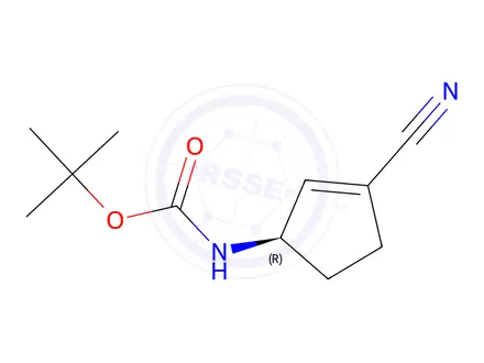 Chemical structure of Tert-butyl (R)-(3-cyanocyclopent-2-en-1-yl)carbamate