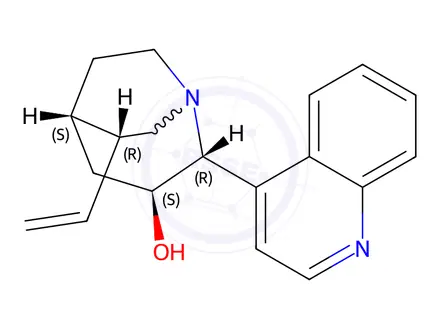 Chemical structure of (1<I>S</I>,2<I>R</I>,3<I>S</I>,5<I>S</I>,6<I>R</I>)-2-(4-Quinolinyl)-6-vinyl-1-azabicyclo[3.2.2]nonan-3-ol