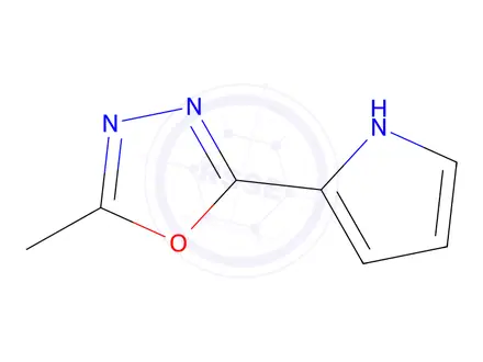 Chemical structure of 2-methyl-5-(1h-pyrrol-2-yl)-1,3,4-oxadiazole