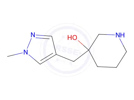 Chemical structure of 3-((1-Methyl-1h-pyrazol-4-yl)methyl)piperidin-3-ol