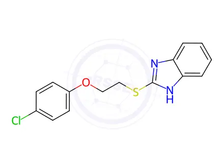 Chemical structure of 2-{[2-(4-Chlorophenoxy)ethyl]thio}-1H-benzimidazole