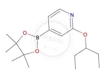 Chemical structure of 2-(Pentan-3-yloxy)-4-(4,4,5,5-tetramethyl-1,3,2-dioxaborolan-2-yl)pyridine