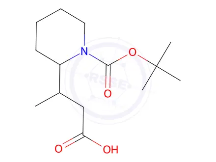 Chemical structure of 3-(1-(Tert-butoxycarbonyl)piperidin-2-yl)butanoic acid