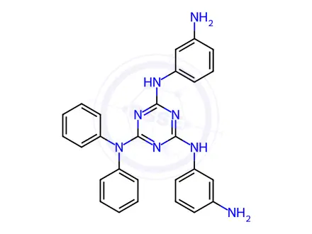 Chemical structure of N,N'-Bis(3-aminophenyl)-N'',N''-diphenyl-1,3,5-triazine-2,4,6-triamine