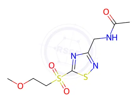 Chemical structure of N-((5-((2-Methoxyethyl)sulfonyl)-1,2,4-thiadiazol-3-yl)methyl)acetamide