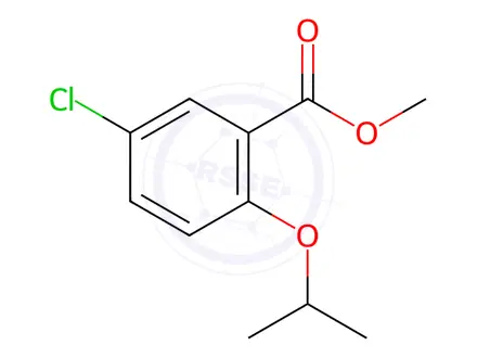 Chemical structure of Benzoic acid, 5-chloro-2-(1-methylethoxy)-, methyl ester