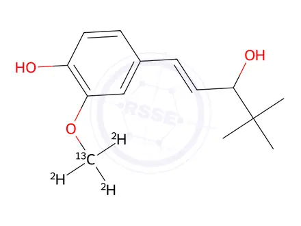 Chemical structure of 4-Hydroxy Stiripentol-13CD3