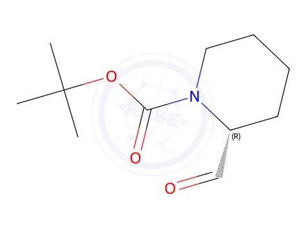 Chemical structure of (R)-2-Formyl-piperidine-1-carboxylic acid tert-butylester