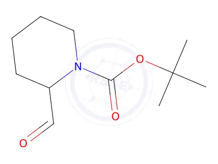 Chemical structure of tert-butyl 2-formylpiperidine-1-carboxylate
