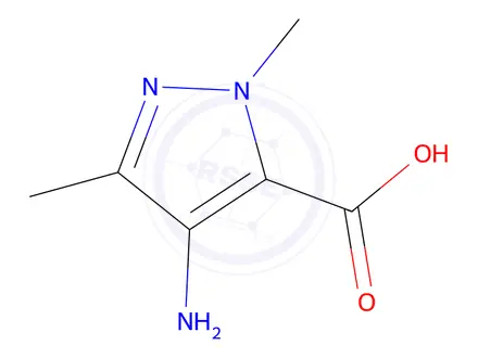 Chemical structure of 4-Amino-1,3-dimethyl-1H-pyrazole-5-carboxylic acid