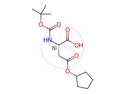 Chemical structure of Boc-Asp(ocpent)-OH