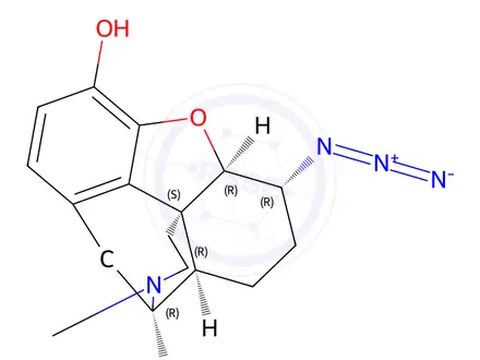 Chemical structure of (5alpha,6beta)-6-azido-4,5-epoxy-17-methylmorphinan-3-ol