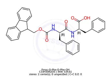 Chemical structure of Fmoc-D-Phe-D-Phe-OH