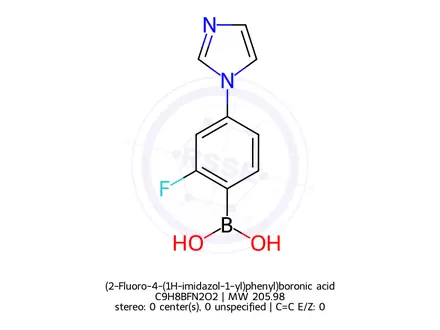 Chemical structure of (2-Fluoro-4-(1H-imidazol-1-yl)phenyl)boronic acid