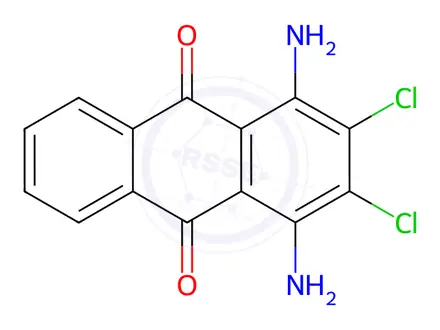 Chemical structure of 1,4-Diamino-2,3-dichloroanthraquinone
