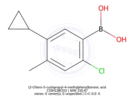 Chemical structure of (2-Chloro-5-cyclopropyl-4-methylphenyl)boronic acid