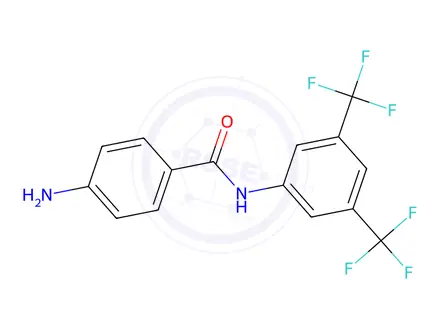 Chemical structure of 4-Amino-N-[3,5-bis(trifluoromethyl)phenyl]benzamide