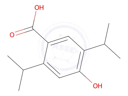 Chemical structure of 4-hydroxy-2,5-diisopropylbenzoic acid