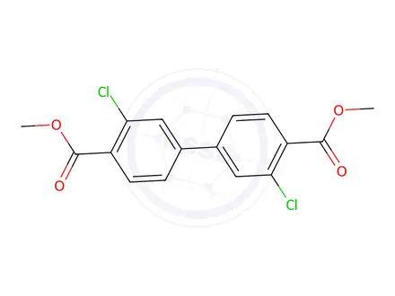 Chemical structure of Dimethyl 3,3'-dichlorobiphenyl-4,4'-dicarboxylate