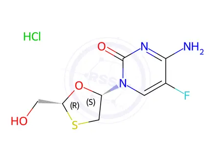Chemical structure of Emtricitabine Hydrochloride