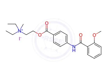 Chemical structure of N,N-Diethyl-2-((4-(2-methoxybenzamido)benzoyl)oxy)-N-methylethanaminium Iodide
