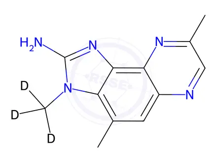 Chemical structure of 2-Amino-3,4,8-trimethyl-3H-imidazo[4,5-f]quinoxaline-d3