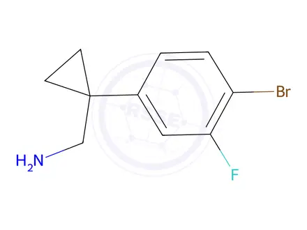 Chemical structure of (1-(4-Bromo-3-fluorophenyl)cyclopropyl)methanamine