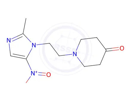 Chemical structure of 1-(2-(2-methyl-5-nitro-1H-imidazol-1-yl)ethyl)piperidin-4-one