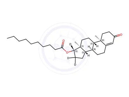 Chemical structure of Testosterone-16,16,17-d3 17-Decanoate