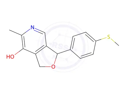 Chemical structure of 6-Methyl-3-(4-(methylthio)phenyl)-1,3-dihydrofuro[3,4-c]pyridin-7-ol