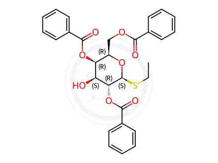 Chemical structure of Ethyl 2,4,6-Tri-o-benzoyl-β-d-thiogalactopyranoside