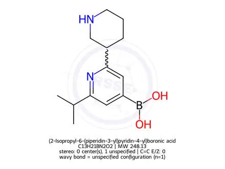 Chemical structure of (2-Isopropyl-6-(piperidin-3-yl)pyridin-4-yl)boronic acid