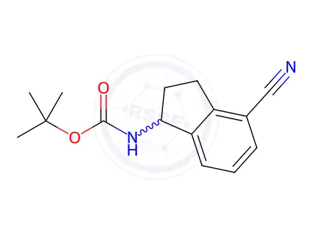 Chemical structure of tert-Butyl (4-cyano-2,3-dihydro-1H-inden-1-yl)carbamate