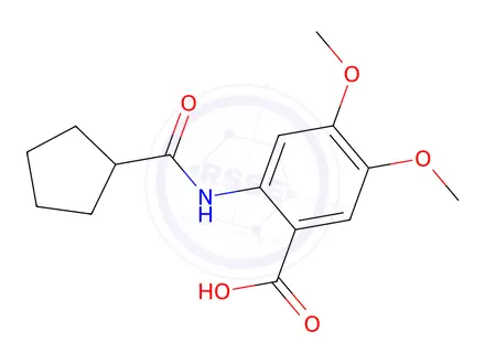 Chemical structure of 2-Cyclopentaneamido-4,5-Dimethoxybenzoic Acid