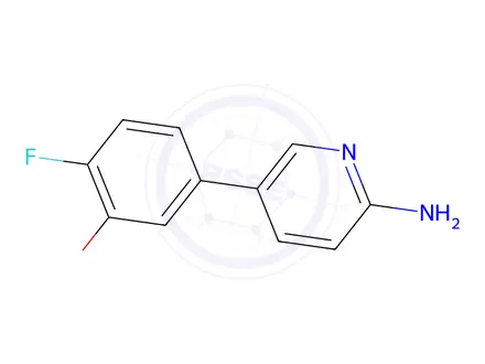 Chemical structure of 2-Amino-5-(4-fluoro-3-methoxyphenyl)pyridine