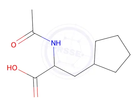 Chemical structure of 3-cyclopentyl-2-acetamidopropanoic acid