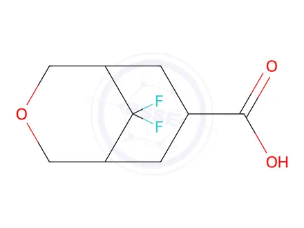 Chemical structure of 9,9-Difluoro-3-oxabicyclo[3.3.1]nonane-7-carboxylic acid