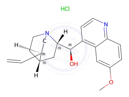 Chemical structure of Quinine Hydrochloride