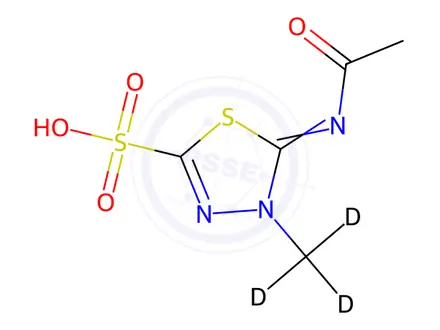 Chemical structure of 5-(Acetylimino)-4,5-dihydro-4-methyl-1,3,4-thiadiazole-2-sulfonic Acid-d3