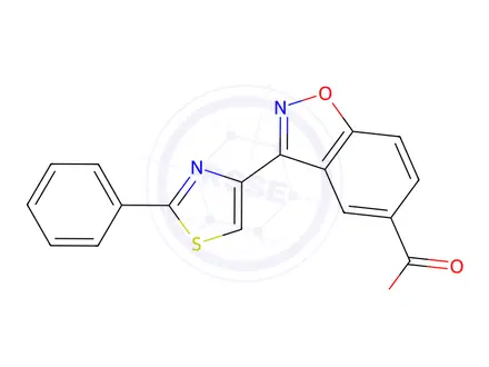 Chemical structure of 3-(2-Phenylthiazol-4-yl)benzo[d]isoxazole-5-carboxylic acid