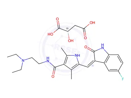 Chemical structure of Sunitinib Malate