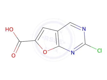 Chemical structure of 2-chlorofuro[2,3-d]pyrimidine-6-carboxylic acid