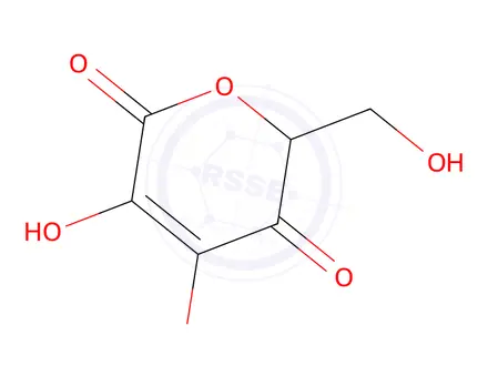 Chemical structure of 3,4-dihydroxy-6-(hydroxymethyl)-2H-pyran-2,5(6H)-dione