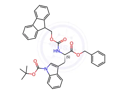 Chemical structure of Fmoc-Trp(Boc)-OBn