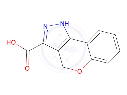 Chemical structure of 1,4-Dihydrochromeno[4,3-c]pyrazole-3-carboxylic Acid