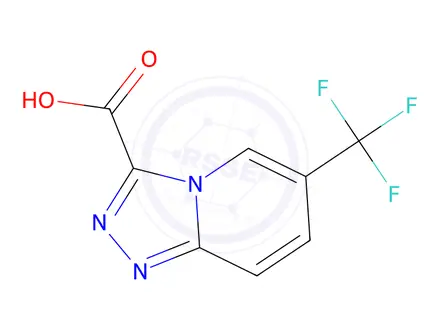 Chemical structure of 6-(trifluoromethyl)-[1,2,4]triazolo[4,3-a]pyridine-3-carboxylic acid